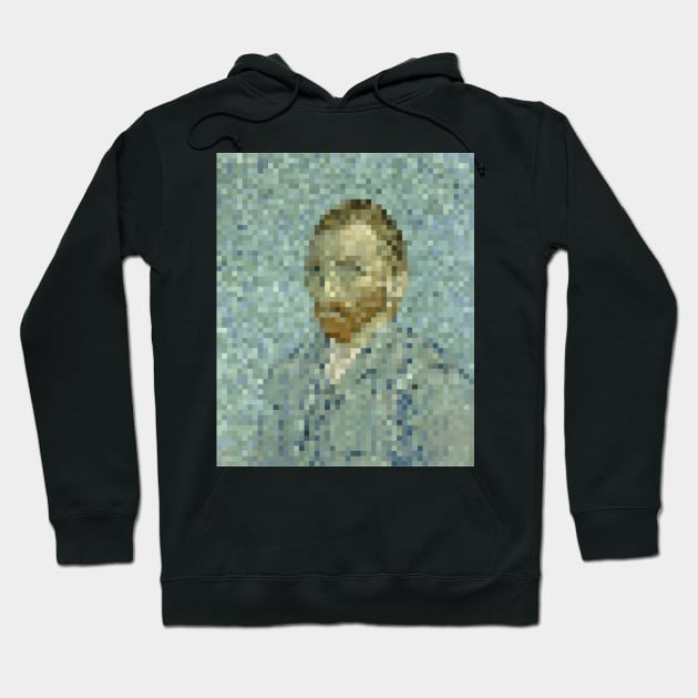 Van Gogh Self Portrait Pixel Art Hoodie by christinegames